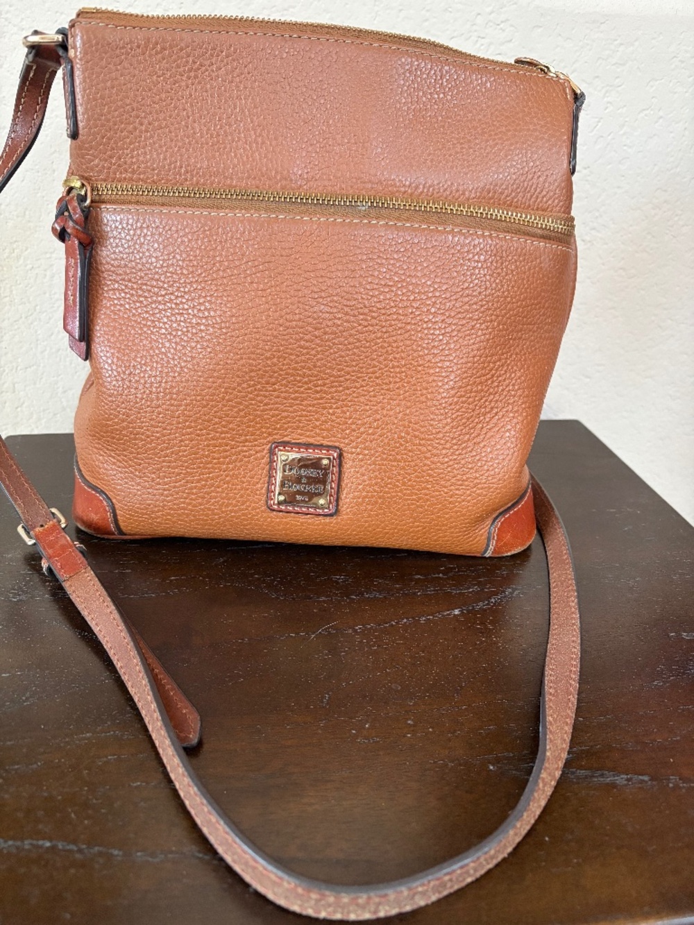 Dooney & Bourke Tan Pebble Leather Crossbody Bag